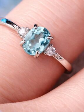 Classic Blue Topaz And Silver Ring